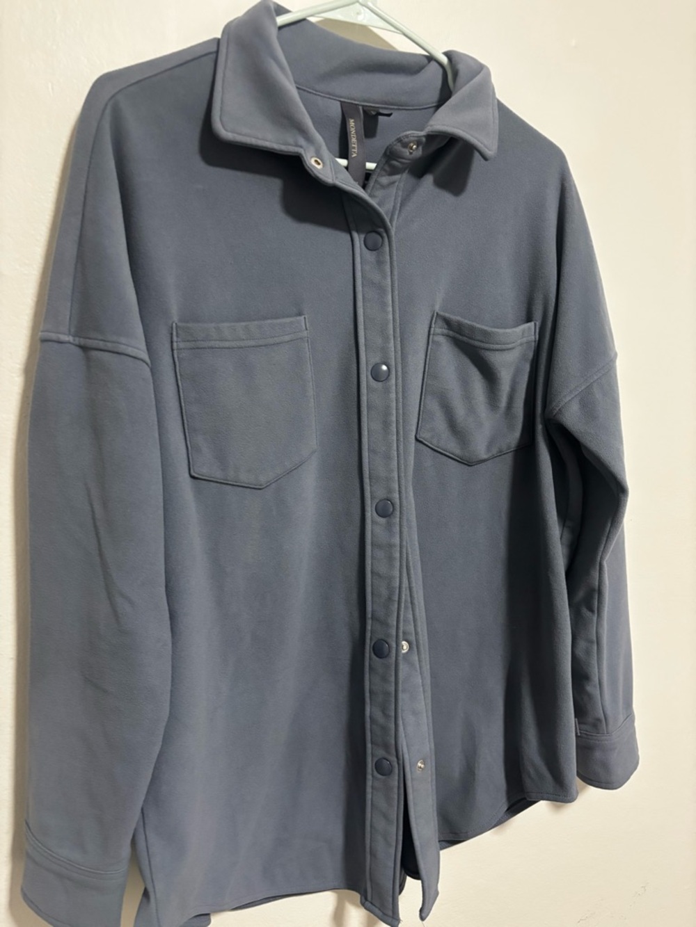 Worn once Mondetta Slate Blue Snap-Front Shirt Jacket